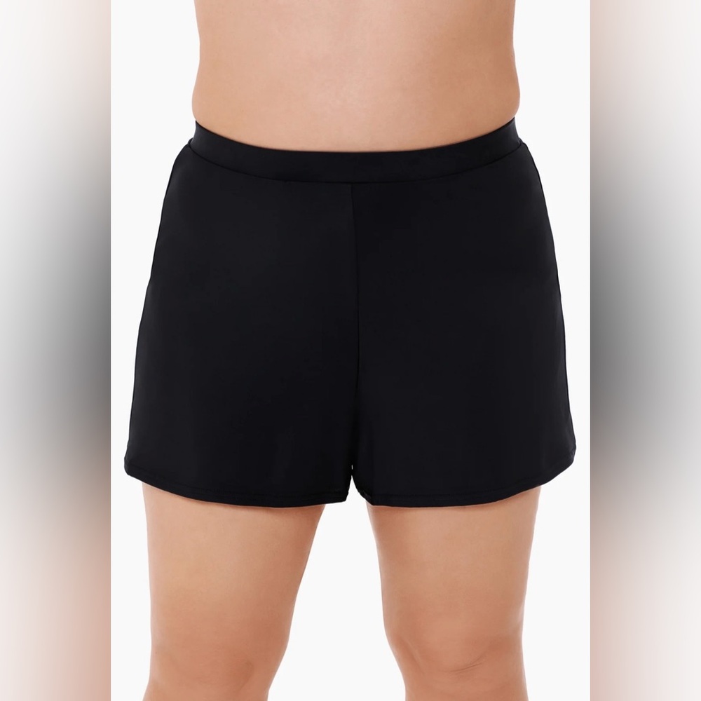 Miraclesuit Swim Shorts Bottom Plus Size 24W Black 6518805 High Waist NEW